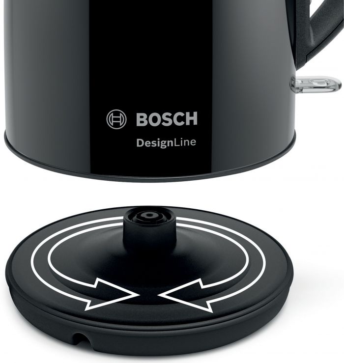 Електрочайник Bosch, 1.7л, метал, чорний