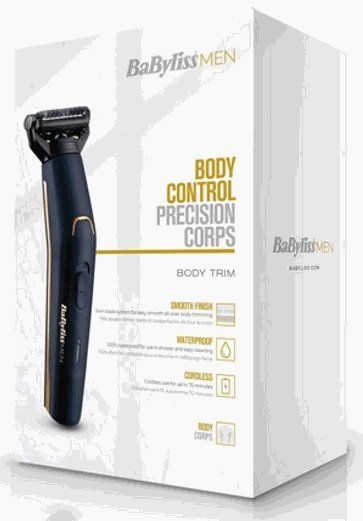 Тример для тіла Babyliss, BG120E, 4 насадки, чорний