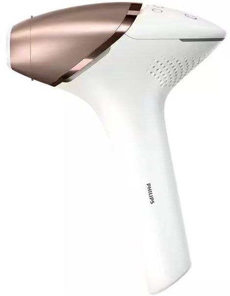 Фотоепілятор Philips Lumea IPL 9900 Series, акумуляторний , кіл-ть спалах.-450000, 2-4 см2, насадок-3, футляр, біло-золотий