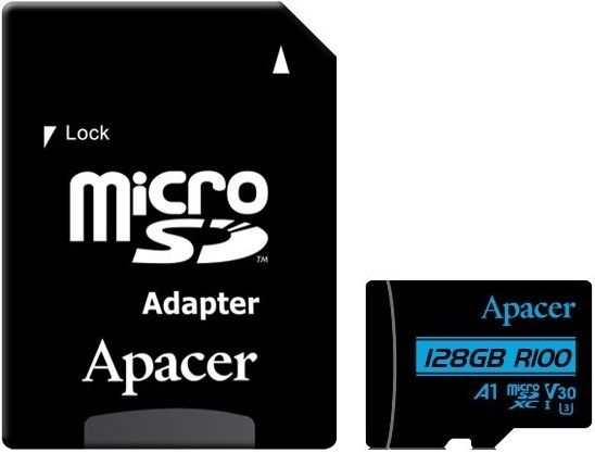 Карта пам'яті Apacer microSD 128GB C10 UHS-I R100MB/s + SD