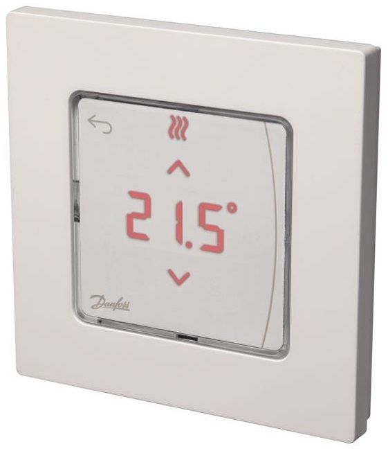 Терморегулятор Danfoss Icon2 RT, Display, +5...35° C, програмований, дротовий, вбудований, 24V, білий