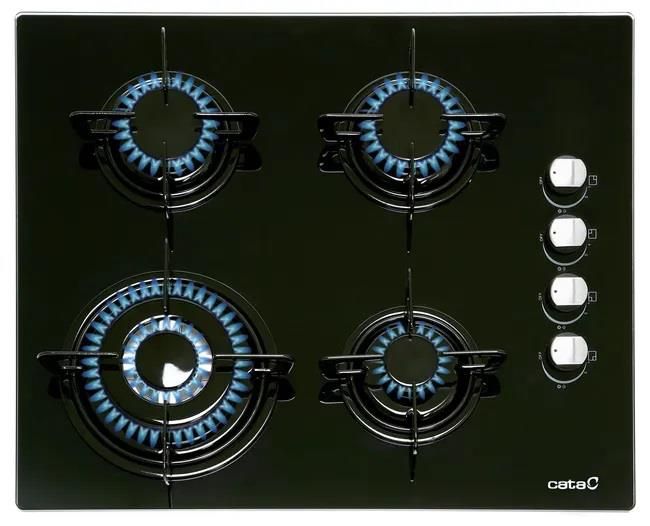 Варильна поверхня Cata газова на склі, 60см, CHI 6031 BK, чорний
