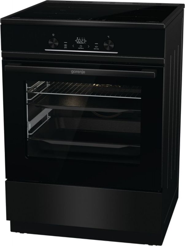 Плита Gorenje GEIT6E62BPG електрична індукційна, 64л, 60x60см, дисплей, сенсорне упр, піроліз, чорний