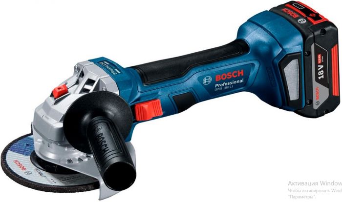 Шліфмашина кутова акумуляторна Bosch Professional GWS 180-LI, GBA 18V 2х4.0Ah, GAL 18V-40