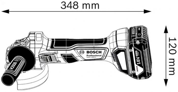 Шліфмашина кутова акумуляторна Bosch Professional GWS 180-LI, GBA 18V 2х4.0Ah, GAL 18V-40