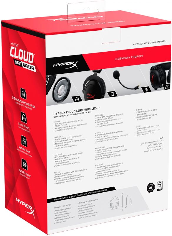 Гарнітура HyperX Cloud Core WL USB, Black