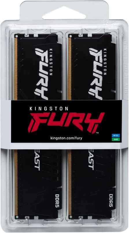 Пам'ять ПК Kingston DDR5 16GB KIT (8GBx2) 5600 FURY Beast Black