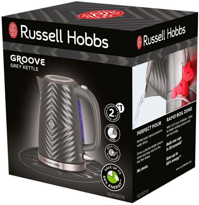 Електрочайник Russell Hobbs 26382-70 Groove, сірий