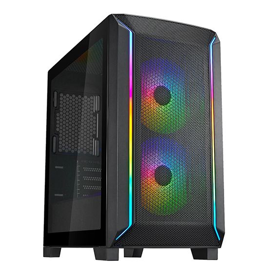 Корпус SilverStone  FARA FA312Z-BG, без БЖ, 2xUSB3.0, 2x140mm ARGB fan, TG Side Panel, mATX, Black