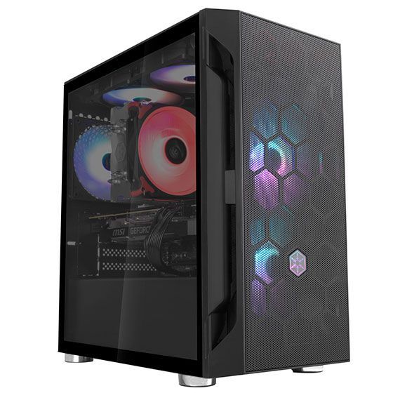 Корпус SilverStone FARA FAH1MB-G, без БЖ, 1xUSB3.0, 2xUSB2.0, 1x120mm Black fan, TG Side Panel, mATX, Black