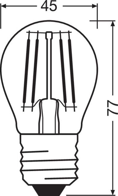 Лампа світлодіодна OSRAM LED P60 5.5W (806Lm) 2700K E27 філамент