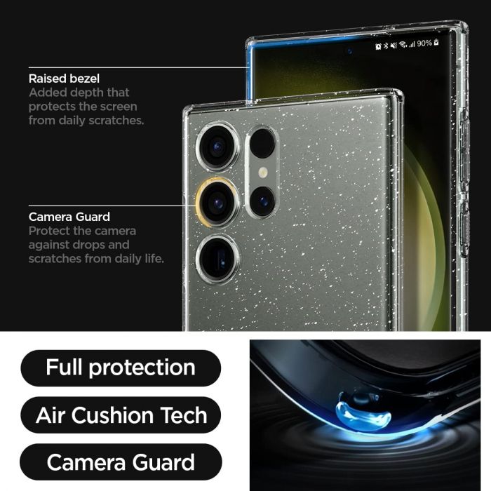 Чохол Spigen для Samsung Galaxy S23 Ultra Liquid Crystal Glitter, Crystal Quartz