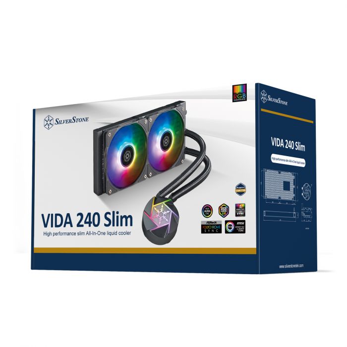 Система рідинного охолодження  SilverStone Vida VD240-SLIM, LGA1700, 2066, 2011, 1200, 115x, AM5, AM4 TDP200W