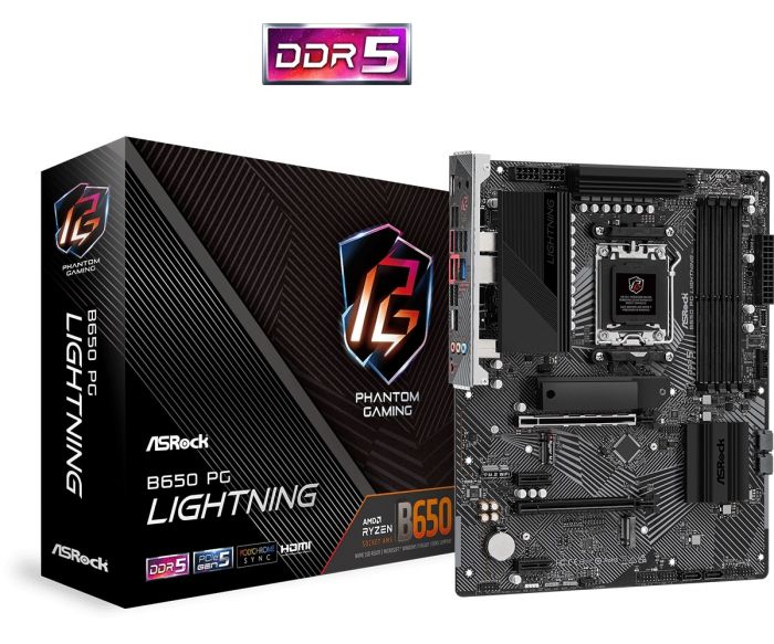 Материнська плата ASRock B650 PG LIGHTNING sAM5 B650 4xDDR5 HDMI ATX