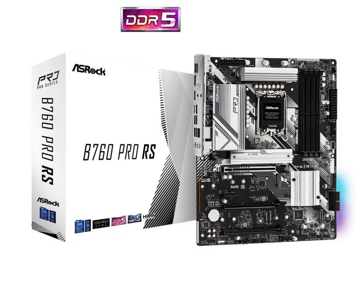 Материнська плата ASRock B760 PRO RS s1700 B760 4xDDR5 HDMI DP ATX