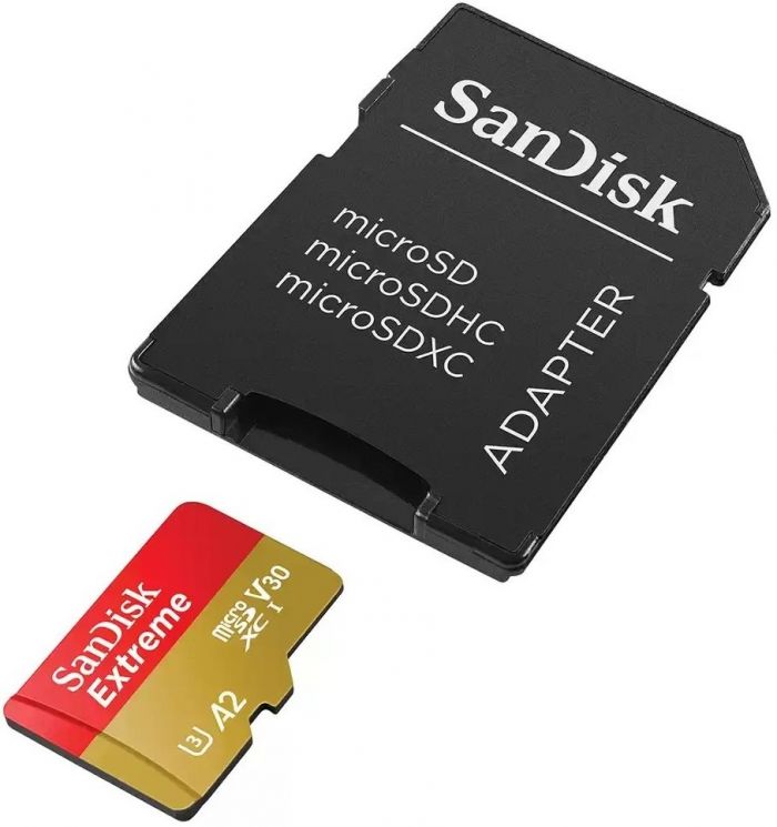 Карта пам'яті SanDisk microSD  128GB C10 UHS-I U3 R190/W90MB/s Extreme V30 + SD