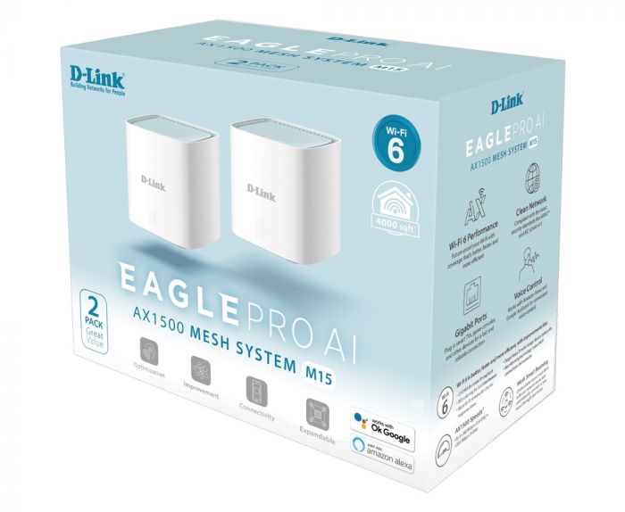 WiFi-система D-Link M15-2 EAGLE PRO AI AX1500 Mesh WiFi (2шт)