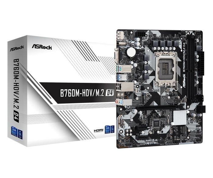 Материнська плата ASRock B760M-HDV/M.2 D4 s1700 B760M 4xDDR4 HDMI DP mATX