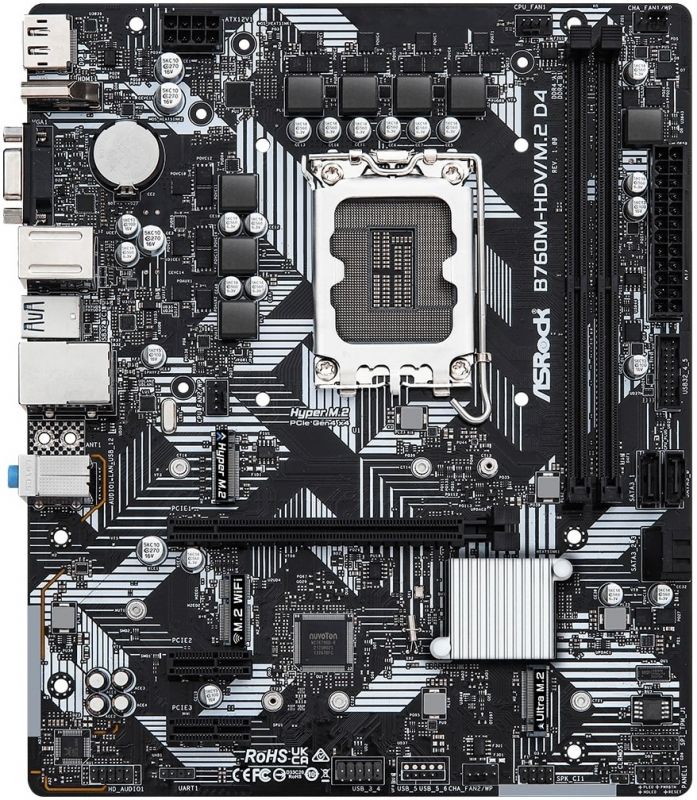 Материнська плата ASRock B760M-HDV/M.2 D4 s1700 B760M 4xDDR4 HDMI DP mATX