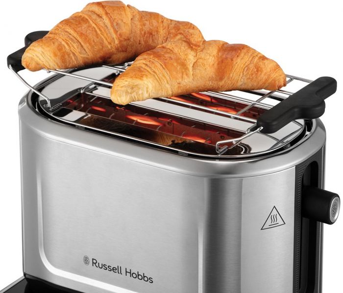 Тостер  Russell Hobbs Attentiv 2 Slice, 1500Вт, нержавіюча сталь, підігрів, розморозка, нержав