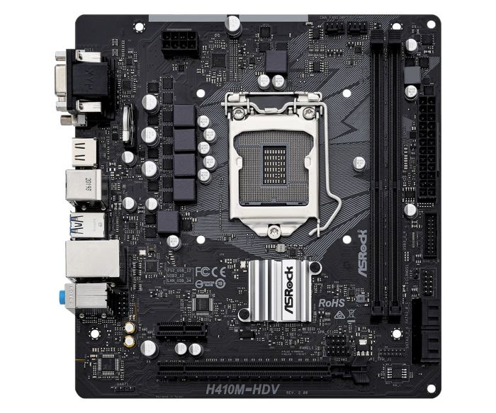 Материнська плата ASRock H410M-HDV R2.0 s1200 H410 2xDDR4 HDMI DVI VGA mATX