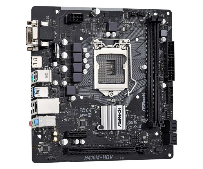 Материнська плата ASRock H410M-HDV R2.0 s1200 H410 2xDDR4 HDMI DVI VGA mATX