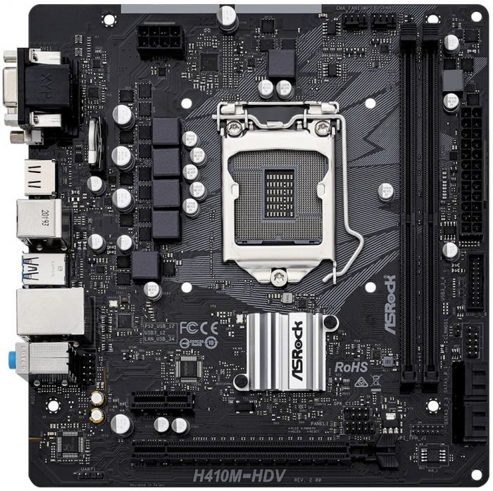 Материнська плата ASRock H410M-HDV R2.0 s1200 H410 2xDDR4 HDMI DVI VGA mATX