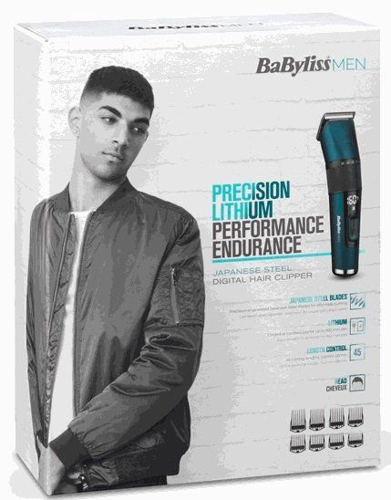 Машинка для стрижки волосся Babyliss E990E, 8 насадок, футляр, синій