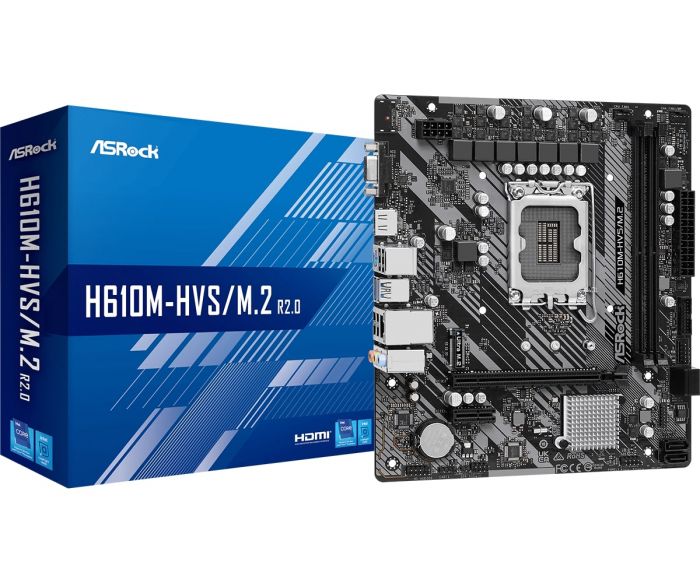 Материнська плата ASRock H610M-HVS/M.2_R2.0 s1700 H610M 2xDDR4 HDMI mATX