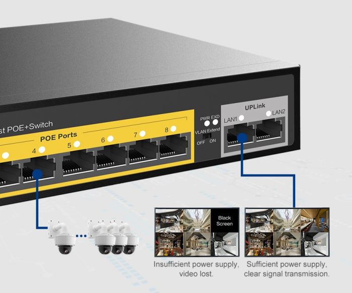 Комутатор Netis P124GH 24xFE PoE+, 2xGE Uplink, 2xGE SFP, некерований