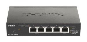 Комутатор D-Link DGS-1100-05PD 5xGE, (2xGE, 2xGE PoE, 1xGE PD), EasySmart