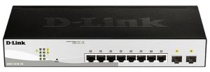 Комутатор D-Link DGS-1210-10/E 8xGE, 2xSFP WebSmart