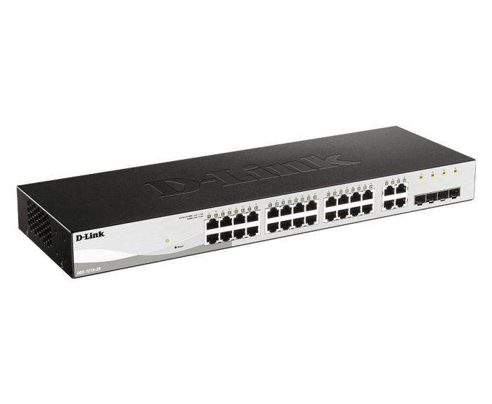 Комутатор D-Link DGS-1210-28/E 24xGE, 4xGE/SFP, WebSmart