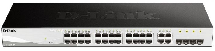 Комутатор D-Link DGS-1210-28/E 24xGE, 4xGE/SFP, WebSmart