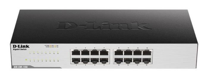 Комутатор D-Link GO-SW-16G/E 16xGE, Desktop, Некерований