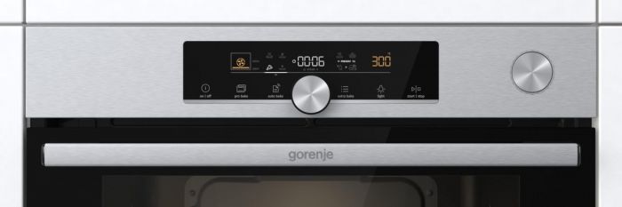 Духова шафа Gorenje електрична, 77л, A+, пара, приготув. на декількох рівнях, дисплей, нерж