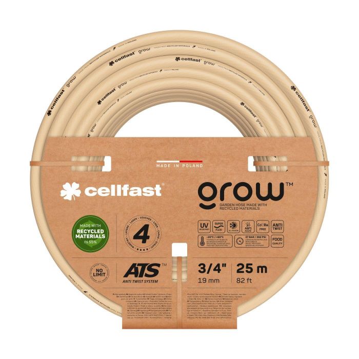Шланг садовий Cellfast GROW 3/4" 25 м, 4 шарів, до 27 Бар, -20…+60°C