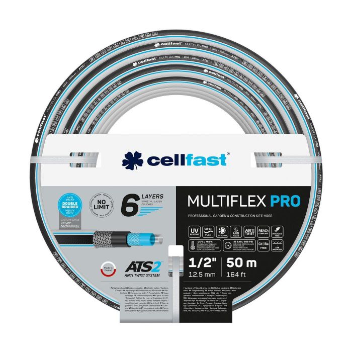 Шланг садовий Cellfast MULTIFLEX PRO 1/2" 50м, 6 шарів, до 35 Бар, -20…+65°C