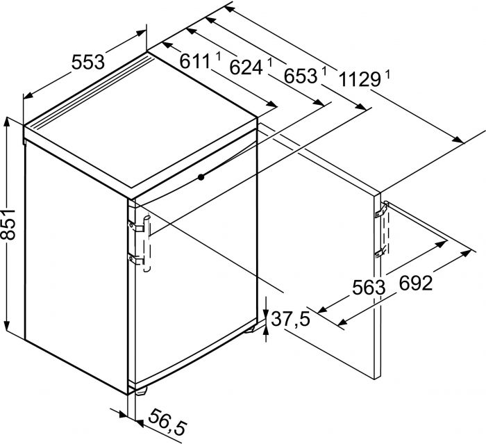 Морозильна камера Liebherr GP1376 55.3 x 85.1 x 62.4см, 1 дв., М- 103л, A++, NF, Білий