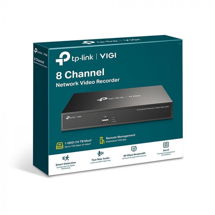 IP-Відеорегістратор TP-LINK VIGI NVR1008H 8 каналів, 2xUSB, H265+, 1xHDD, до 10 ТБ