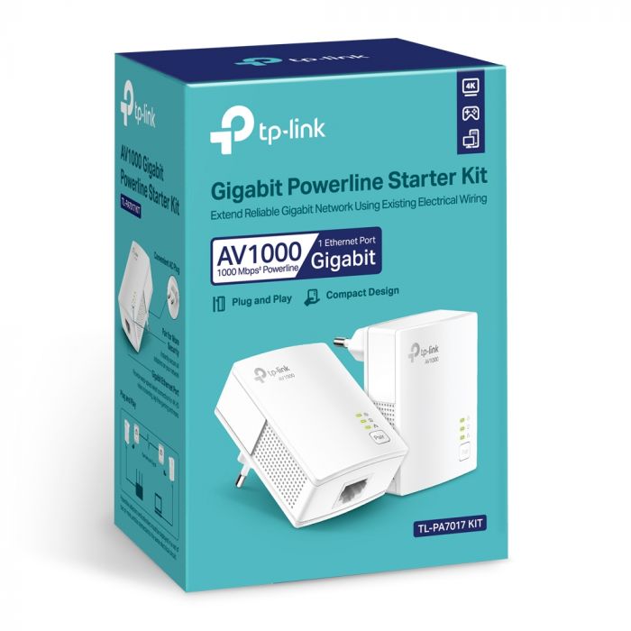 Адаптер Powerline TP-LINK TL-PA7017KIT 2PK AV1000 1xGE