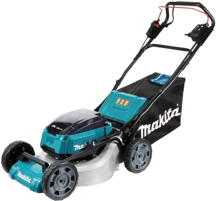 Газонокосарка акумуляторна Makita DLM462Z самохідна, LXT 36В (18+18В), 46 см, 60 л, 39 кг, 20-100мм, мульчір-е, 2.5-5 км/год, до 1900 м2, SOLO