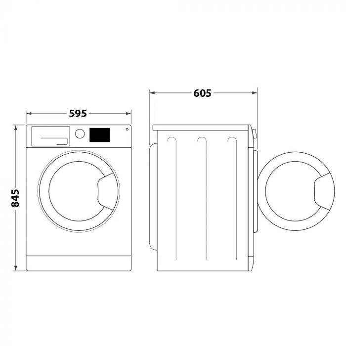 Пральна машина Whirlpool фронтальна, 10кг, 1400, A+++, 60см, дисплей, пара, інвертор, люк чорний, білий