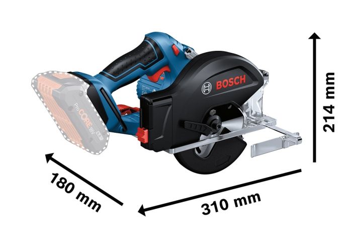 Пила дискова Bosch GKM 18V-50 акумуляторна, 2*18 В 5 Аг, 136 мм, 4250 об/хв, 2.2 кг