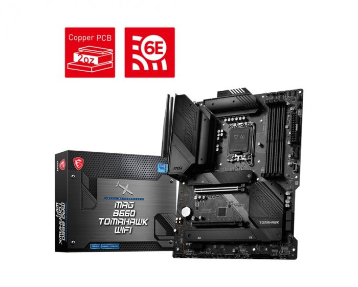 Материнcька плата MSI MAG B660 TOMAHAWK WIFI DDR4 s1700 B660 4xDDR4 M.2 HDMI DP Wi-Fi BT ATX