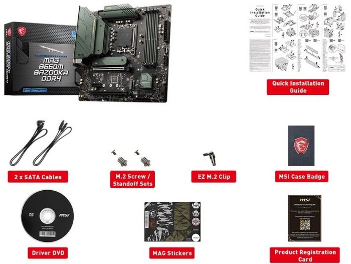 Материнcька плата MSI MAG B660M BAZOOKA DDR4 s1700 B660 4xDDR4 M.2 HDMI DP mATX