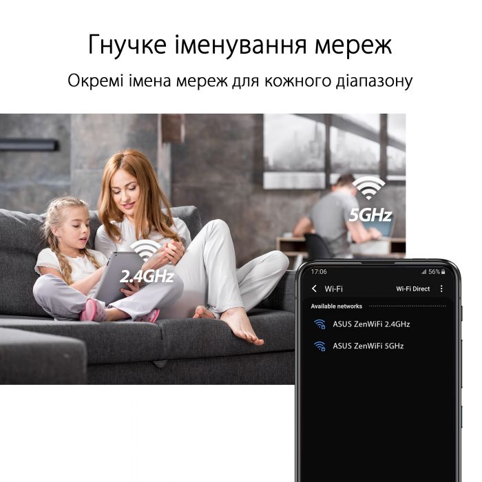 Маршрутизатор ASUS ZenWiFi XD4 1PK PLUS black AX1800 1xGE LAN 1x1GE WAN WPA3 OFDMA MESH