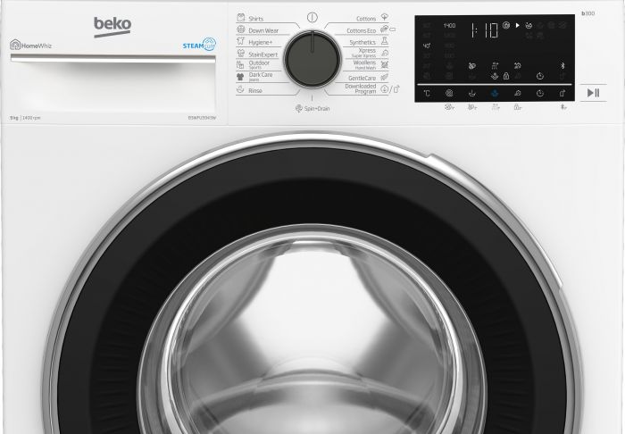 Пральна машина Beko фронтальна, 9кг, 1400, A+++, 55см, дисплей, SMART, ПАР, інв., білий