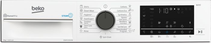 Пральна машина Beko фронтальна, 9кг, 1400, A+++, 55см, дисплей, SMART, ПАР, інв., білий