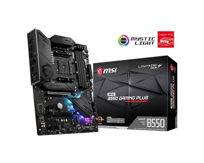 Материнcька плата MSI MPG B550 GAMING PLUS sAM4 B550 4xDDR4 M.2 HDMI DP ATX